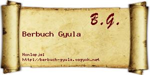 Berbuch Gyula névjegykártya